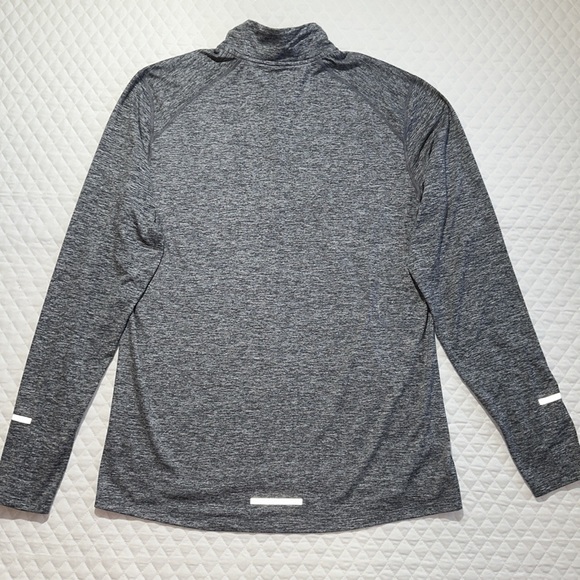 NIKE Running DRI Fit Heather Gray Performance Shirt. LG. Half Zip. Thumb Holes - Picture 3 of 8
